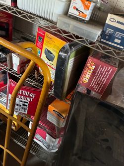 Grills, extension cords, ice chests, smudgepot, gas tanks