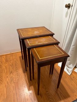 Vintage Set of 3 Wooden Nesting Tables