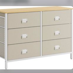 6 Drawer Dresser - 6 Fabric Drawers with Side Pocket