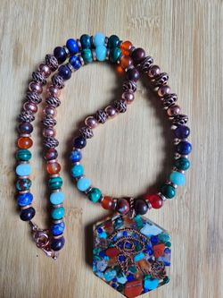 Egyptian necklace with crystals
