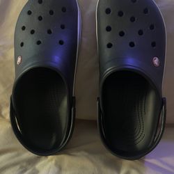 Crocs Unisex Kaloban Black W/White Bottom Rim Size 11