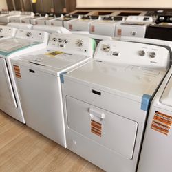 Brand-new Maytag washer and gas dryer set — 3.8 cu. ft. top-load washer with a 7.0 cu. ft. front-load dryer.