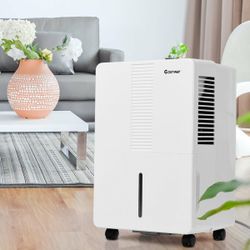 Portable 30 Pint Dehumidifier Humidity Control Up to 1500 Sq.Ft. W/ Fan Wheels