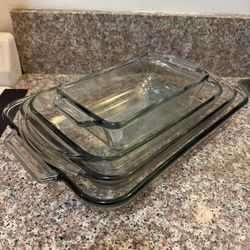 Glass Bakeware Set, 4 piece (1.5, 2, 3, 4.8 qt)