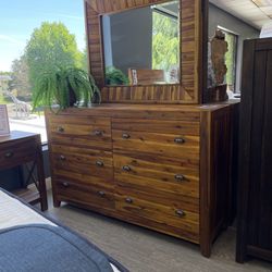Yellow Toned Solid Wood Six Drawer Dresser - Timberline