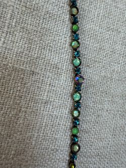 Vintage Mary DeMarco La Contessa Crystal Tennis Bracelet - Blue & Green