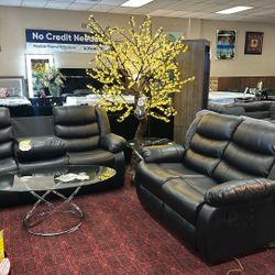 Black Reclining Sofa And Loveseat Set
