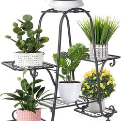 Plant Stand 6 Tier Metal Plant Stands for Indoor Outdoor Plants Multiple Tiered Tall Iron Plant Shelf, Black Plant Rack, Heavy Duty Flower Pot Holder 