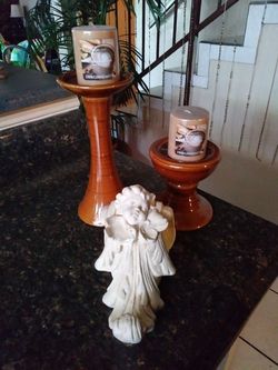 Candle holders n angel curtin hanger