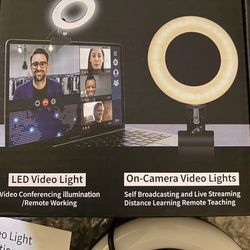Video Conference Lighting Kit 3200k-6500K Dimmable Led Ring Lights Clip