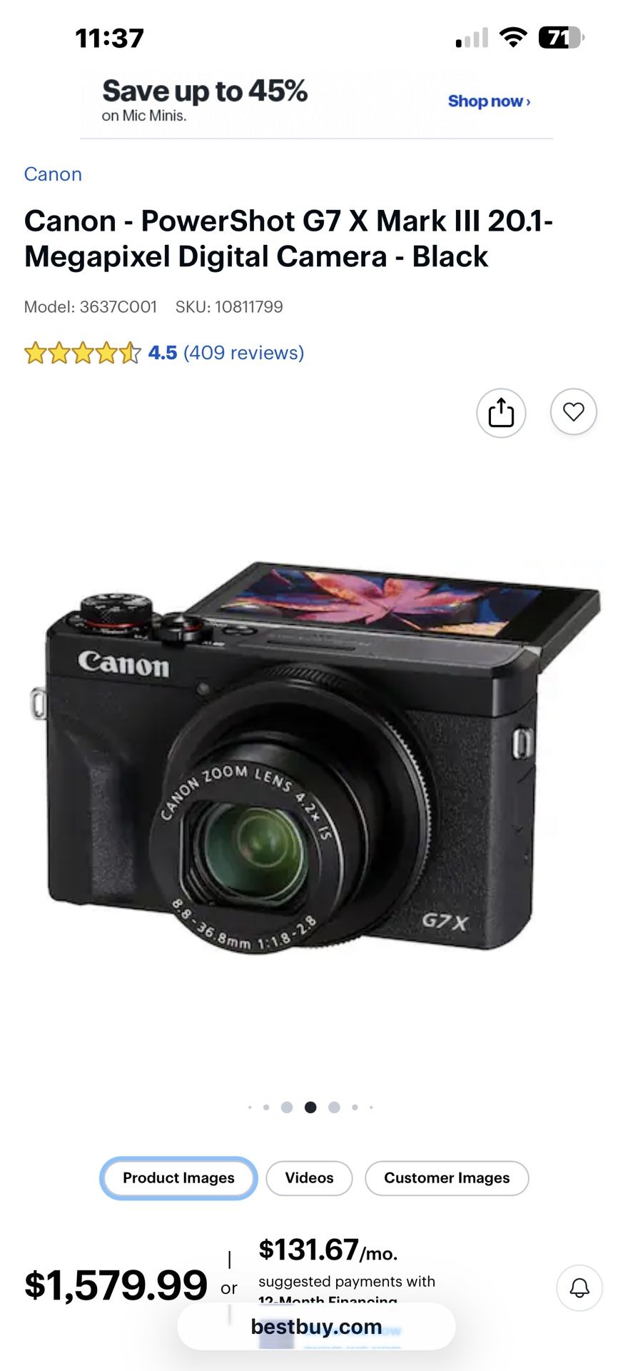 Cannon G7x Mark 3