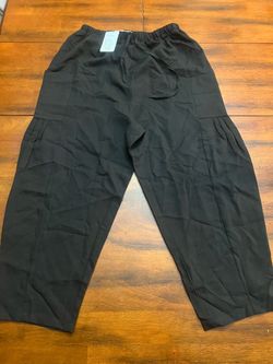 Black Cargo Pants with Elastic Waist