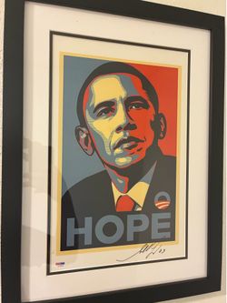 Signed Shepard Fairey Barack Obama Hope Poster