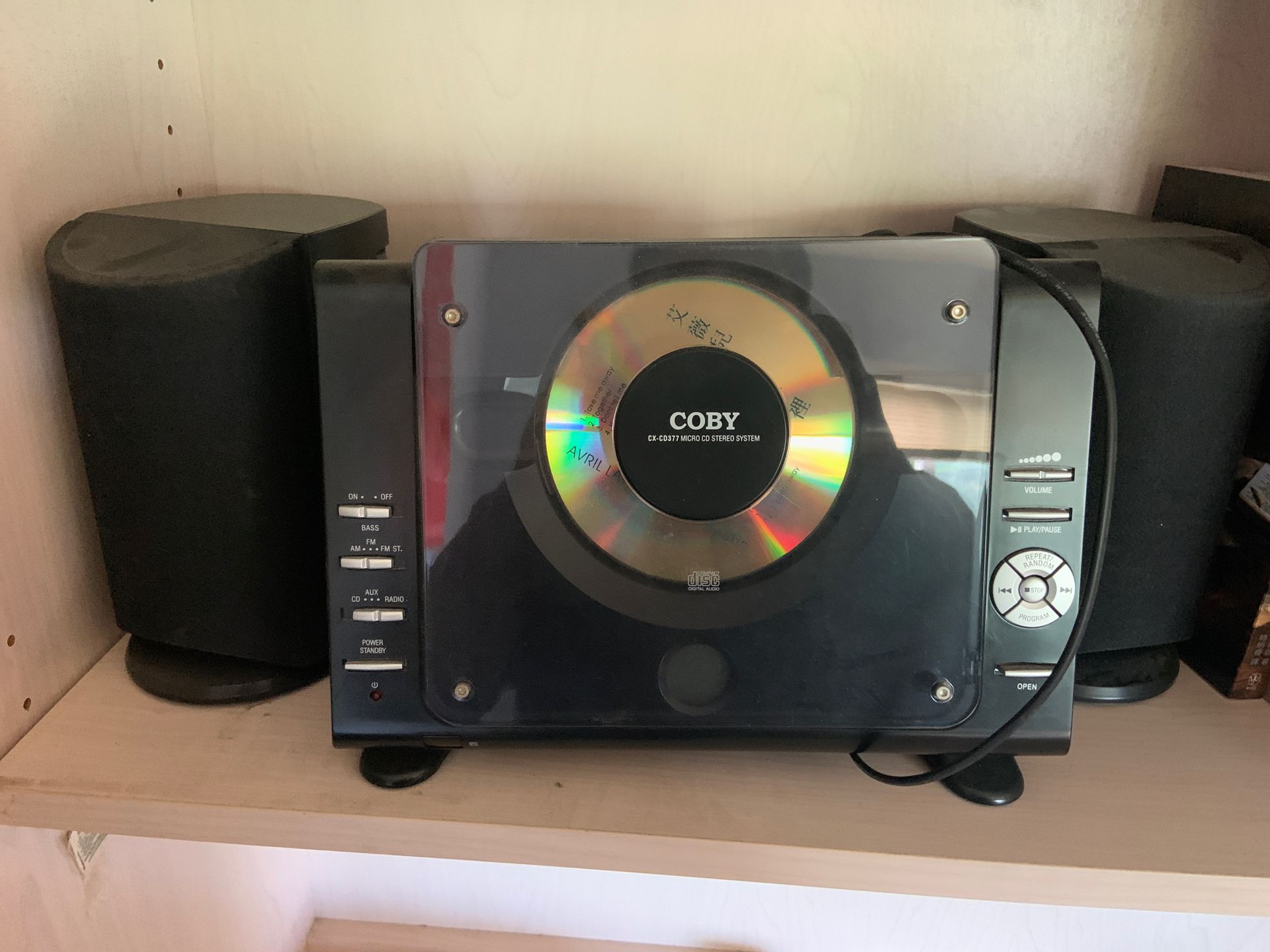 Coby micro CD player stereo system with Am/Fm tuner