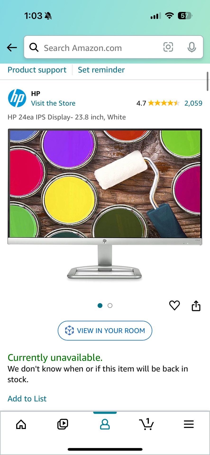 HP 24ea IPS 23.8’ Monitor