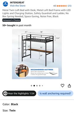 Loft Bunk Bed with Desk