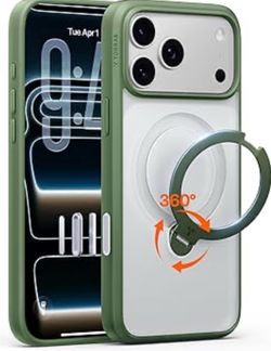 TORRAS Ostand Q3 Spin for iPhone 17 Pro Case with 360 Magnetic Stand, Fit for MagSafe, Built-in Kickstand, 4X Military-Grade Shockproof Phone Case for