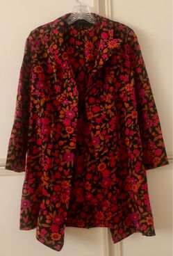 Vintage 1960s Mod Dress & Coat Set – Made in England Psychedelic Floral Shift Set