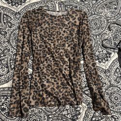Leopard Mesh Top