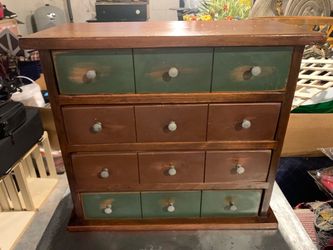 Vintage Wooden 4-Drawer Tabletop Countertop Chest Dresser