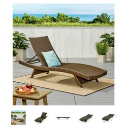 Noble House Wicker Outdoor Chaise Lounge - Mixed Mocha