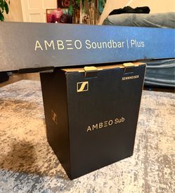 Sennheiser AMBEO Soundbar Plus + AMBEO Sub Bundle | Dolby Atmos 7.1.4 Home Theater System | Premium Surround Sound | Deep Bass