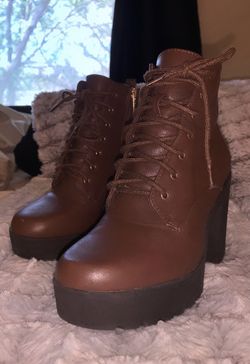 brown women's high heel boots!