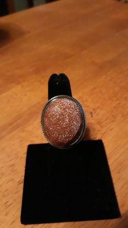 Beautiful Large 54ct.Gold stone silver ring