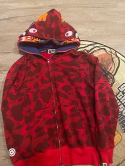 Bape double hood red size xl fits M/L