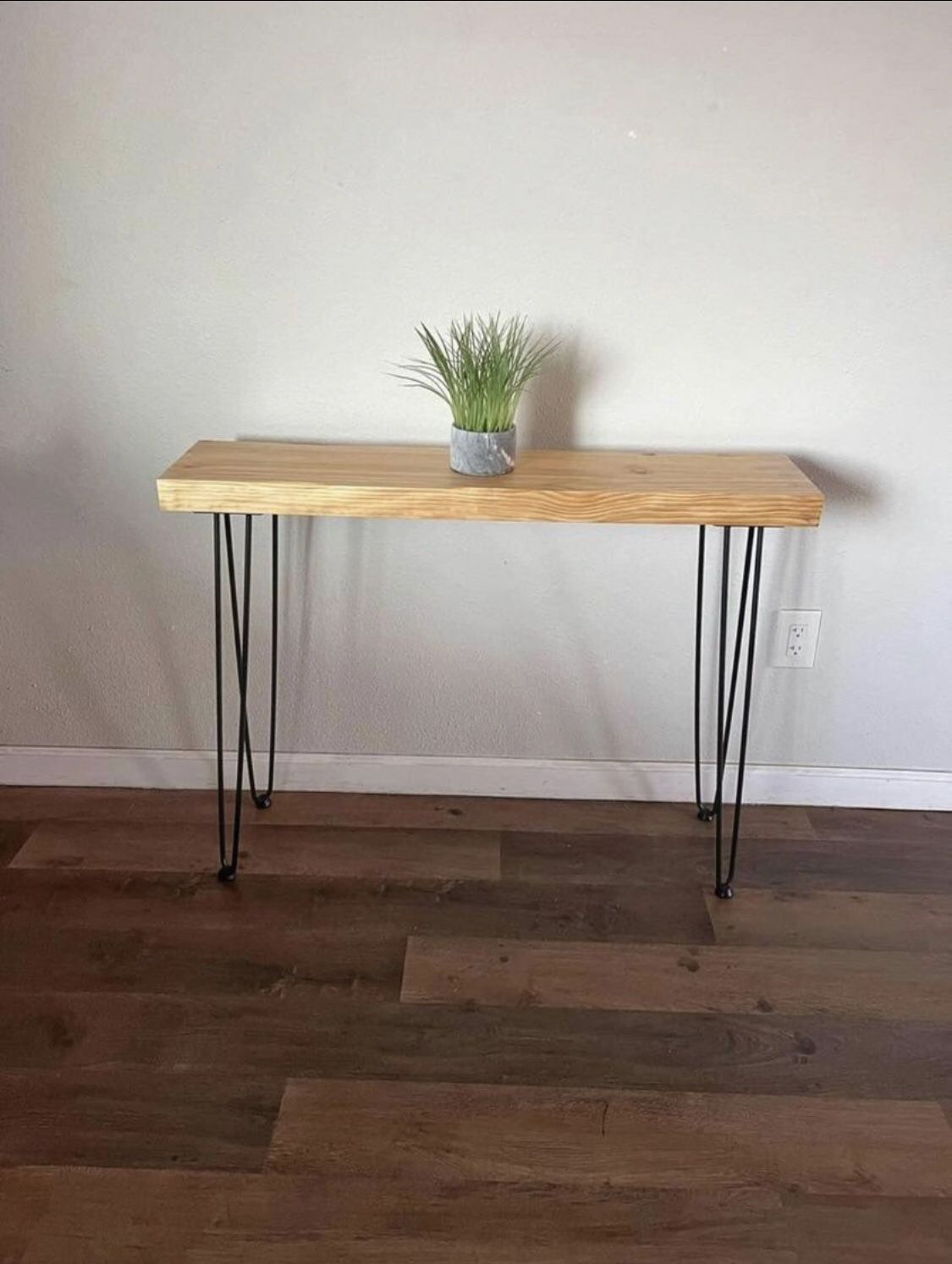 Real Wood Console Table, Hairpin Legs, Live Edges, Entryway Table