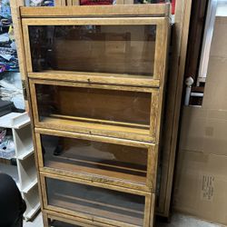 Antique 1920s Vintage Oak Barrister Bookcase