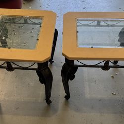 Glass Coffee Table and 2 Side Tables ( Like New)