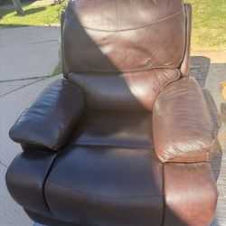 Recliner Leather Like Dark Brown