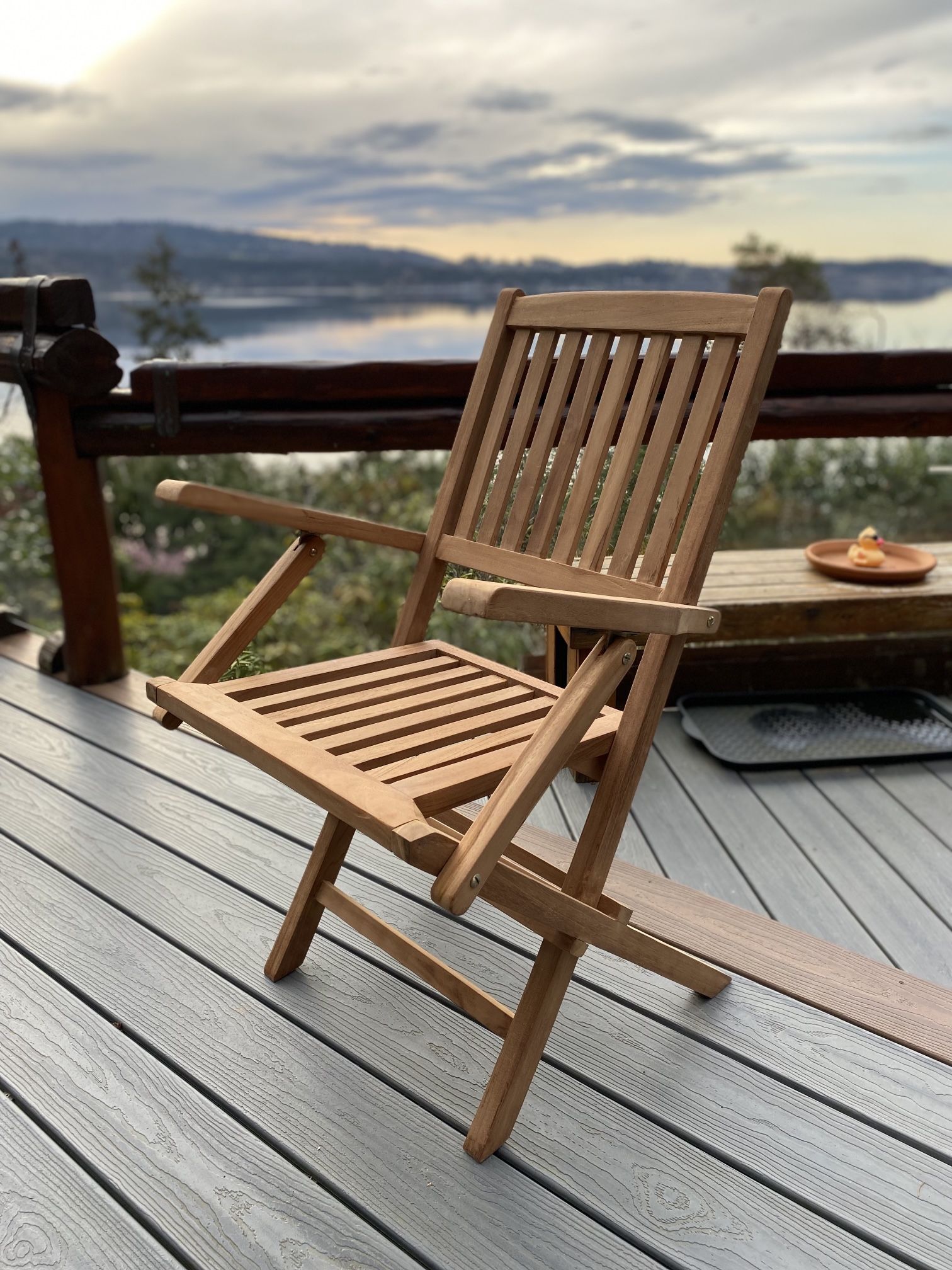 Midcentury Modern Teak Folding Deck Chairs (new)