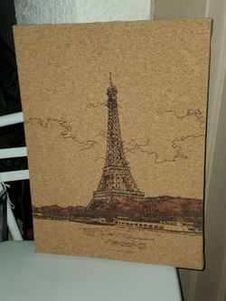 Eifel tower Paris wall art on cool bulletin board canvas 12 x 16 inches