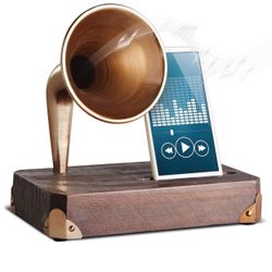 WOOD PHONOGRAPH SMARTPHONE AMPLIFIER 