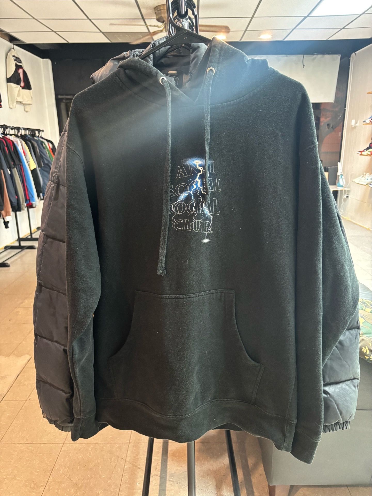 ANTI SOCIAL CLUB TWISTER HOODIE BLACK SIZE M