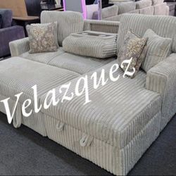 ✅️✅️2-Piece Convertible Sectional
Sleeper Sofa W/Fold-Down Table & Chaise Storage✅️✅️