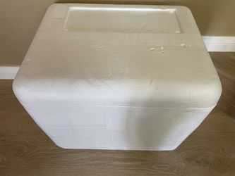 Strong, medium sized Styrofoam shipping box , OD 15” x 17 “ x 13”