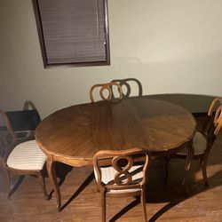 Vintage Hardwood Dining  Table Set