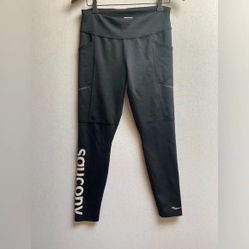 Saucony Black Running Workout Leggings Sz M