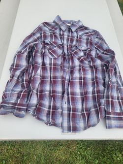 Men XL Mossimo Supply Co red plaid ls button up Lot 138