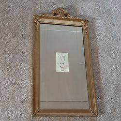 #117 1920s Cross Cut Beveled Mirror 17 1/2  X 33 1/4"