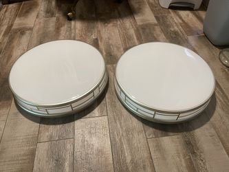 2x Flush Mount LED Ceiling Light Nickel Finish Allen + Roth