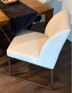 (4) Modern Upholstered Dining Chairs - Metal Base