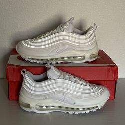 *NIKE* Nike Womens Air Max 97 Triple White Running Shoes Sneakers Size 8.