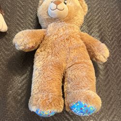 Build a Bear Teddy 15" Plush Happy Birthday Blue Feet Confetti Brown Animal