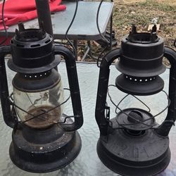 A Pair 1925 Antique Dietz Little Wizard Railroad Lanterns