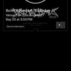 6 Tickets For Sale. Boiler Room LA 9/20 Bruatlismus3000
