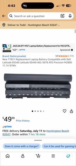 Batterymarket 71R31 Replacement Laptop Battery for Dell Latitude E6540 E6440 Precision M2800 #1
